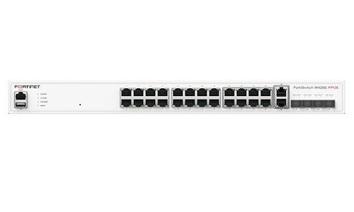 FS-M426E-FPOE | Fortinet FortiSwitch 424E Switch, 26 Port 5GE, 4x 10GE SFP+ Uplink | Refurbished