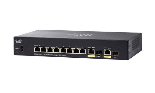 SG350-10SFP-K9-NA | Cisco Small Business SG350-10SFP Managed Switch, 8 Gigabit SFP and 2 Gigabit SFP Combo Ports | Refurbished