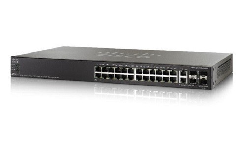 SG550X-24P-K9-NA | Cisco SG550X-24P Stackable Managed Switch, 24 Gigabit PoE+ and 4 10Gig Ethernet Ports, 195w PoE | Refurbished