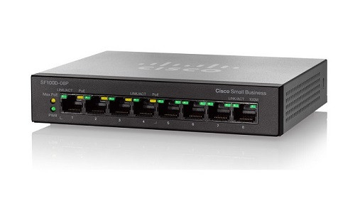 SF110D-08HP-NA | Cisco SF110D-08HP Unmanaged Small Business Switch, 8 Port 10/100 PoE | New