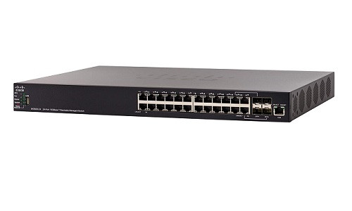 SX550X-24-K9-NA | Cisco SG550X-24 Stackable Managed Switch, 24 10Gig Ethernet 10GBase-T and 4 10Gig Ethernet SFP+ Ports | Refurbished
