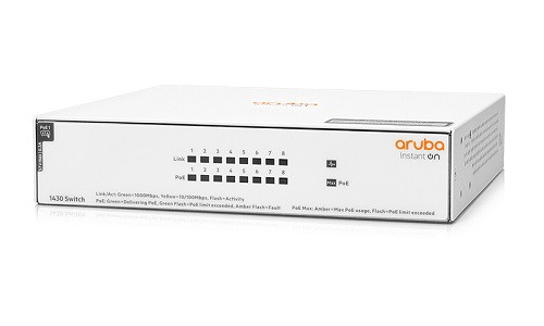R8R46A | HPE Instant On 1430 8p Gigabit CL4 PoE 64W  Switch | Refurbished