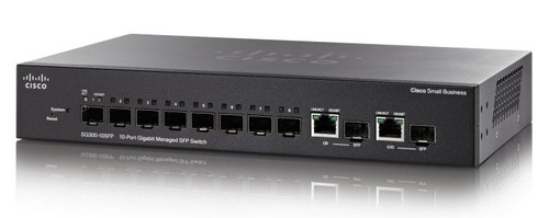 SG300-10SFP-K9-NA | Cisco Small Business SG300-10SFP Managed Switch, 8 Gigabit SFP/2 Mini GBIC Combo Ports | Refurbished