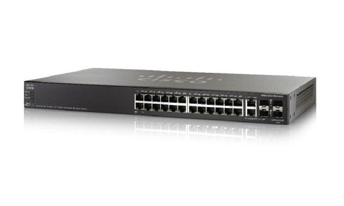 SG500X-24-K9-NA | Cisco SG500X-24 Stackable Managed Switch, 24 Gigabit and 4 10Gig Ethernet SFP+ Ports | New