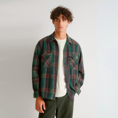 Rustic Highland Plaid Flannel Shirt