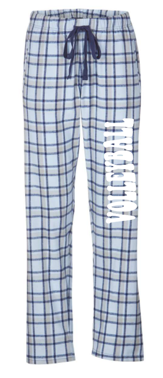 Volleyball Plaid PJ Pants Light Blue