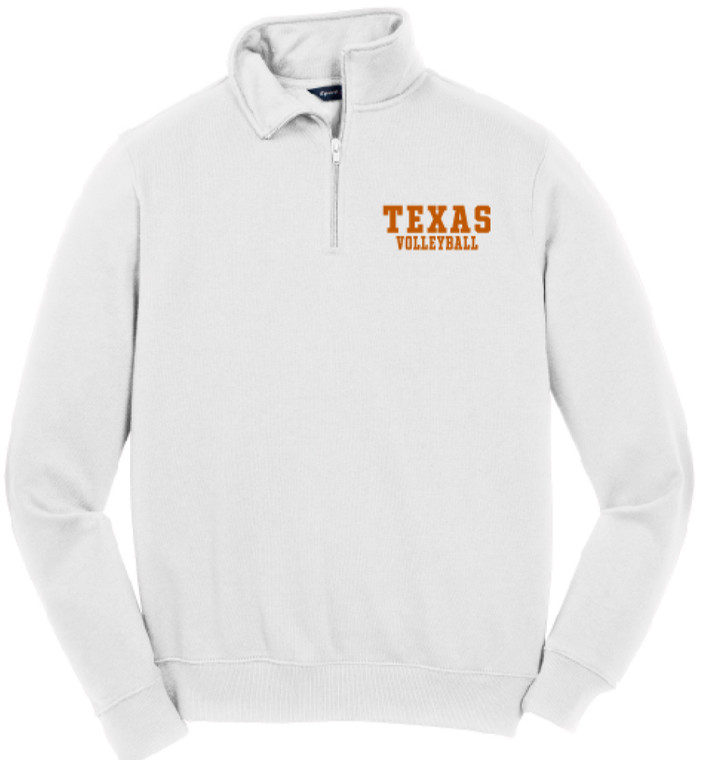 Texas Volleyball 1/4 Zip White