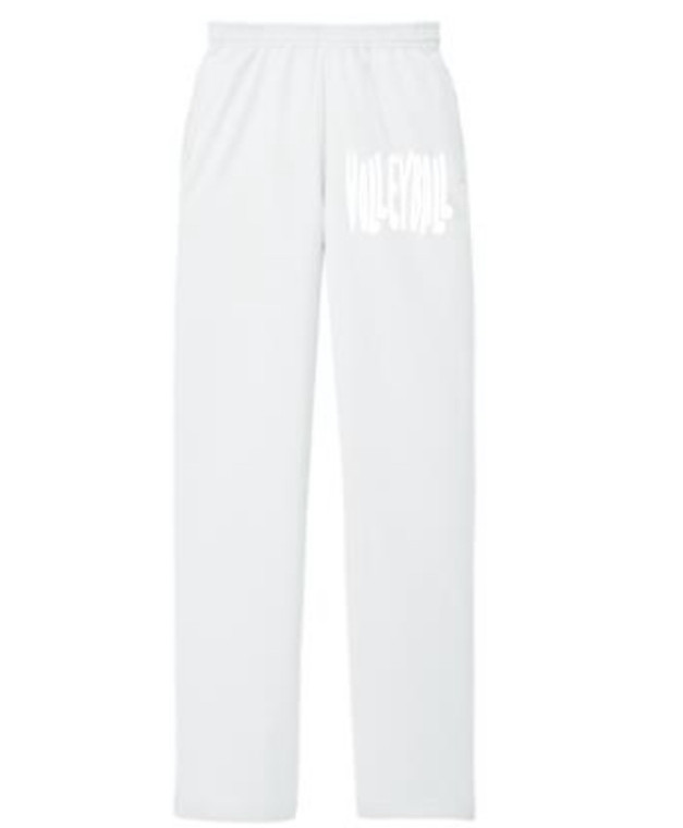 Volleyball Wavy Wide Bottom Sweatpants White