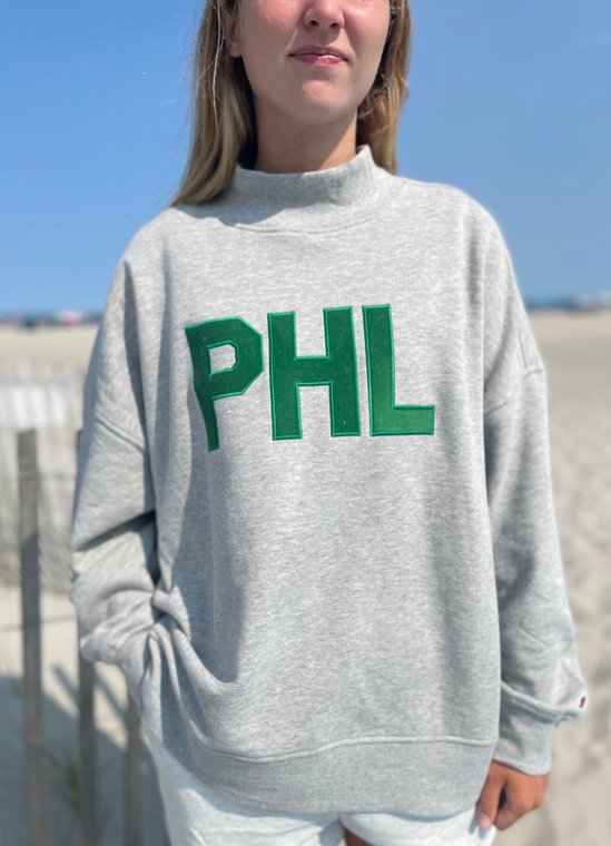 PHL Mock Neck - Heather Grey