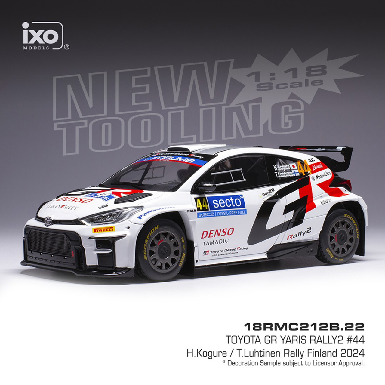 1:18 Scale - TOYOTA GR YARIS Rally2 #44 H.Kogure - T