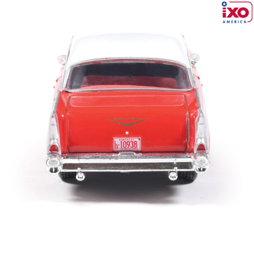 1:64 Scale 1957 Chevrolet Bel Air Sedan - Matador Red and India Ivory