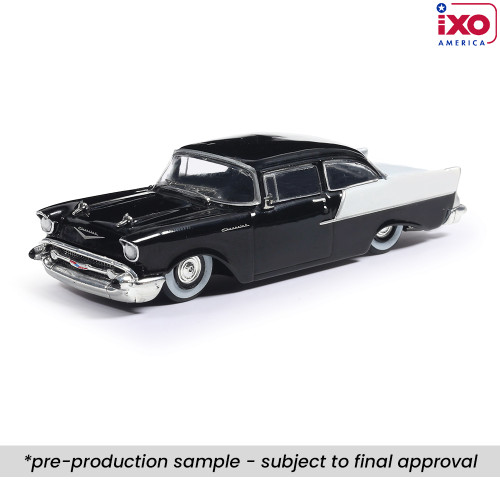 1:64 Scale 1957 Chevrolet One-Fifty Sedan - Onyx Black and India Ivory Main Image