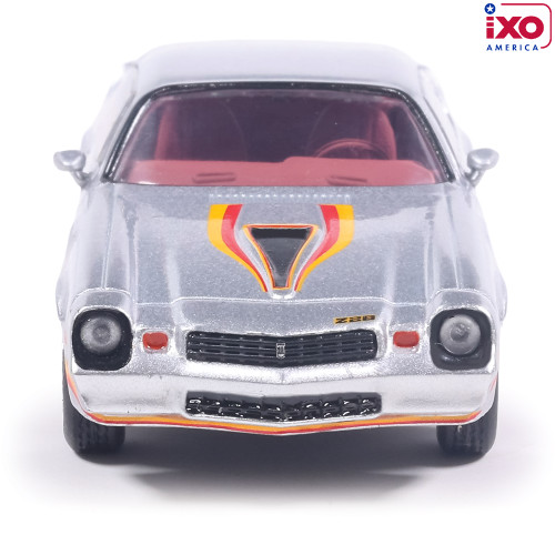 1:64 1979 Chevrolet Camaro Z28 - Silver with Orange Stripes