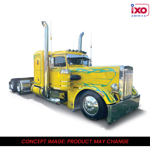 1:64 1952 Peterbilt 350 - Yellow with Green Flames Main Image