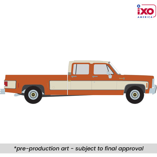 1:64 1975 Chevrolet K30 Crew Dab Dually - Grecian Bronze and Santa Fe Tan Deluxe Two-Tone Main Image