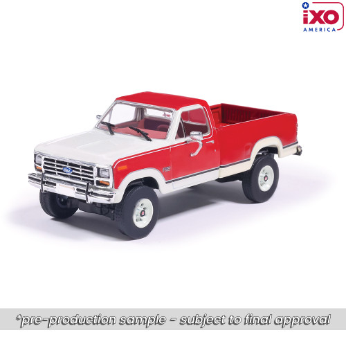1:64 1984 Ford F-250 XLT Lariat Long Bed Styleside 4x4 - Victoria Tu-Tone Bright Canyon Red with Wimbledon White Main Image