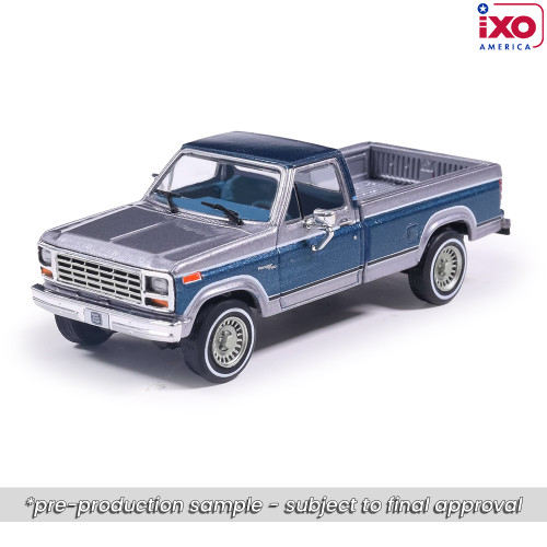 1:64 1980 F-150 Ranger XLT Short Bed - Silver Metallic & Midnight Blue Metallic Combination Tu-Tone Main Image
