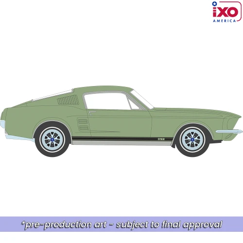 1:64 1967 Ford Mustang GT Fastback - Lime Gold Metallic Main Image