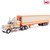 1:64 Scale 1973 Peterbilt 359 - Orange and Cream with Modern Trailer Main Image