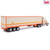 1:64 Scale 1973 Peterbilt 359 - Orange and Cream with Modern Trailer Alt Image 1