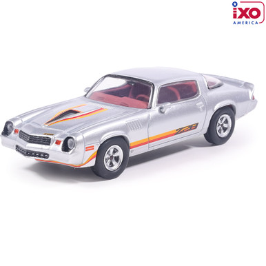 1:64 1979 Chevrolet Camaro Z28 - Silver with Orange Stripes