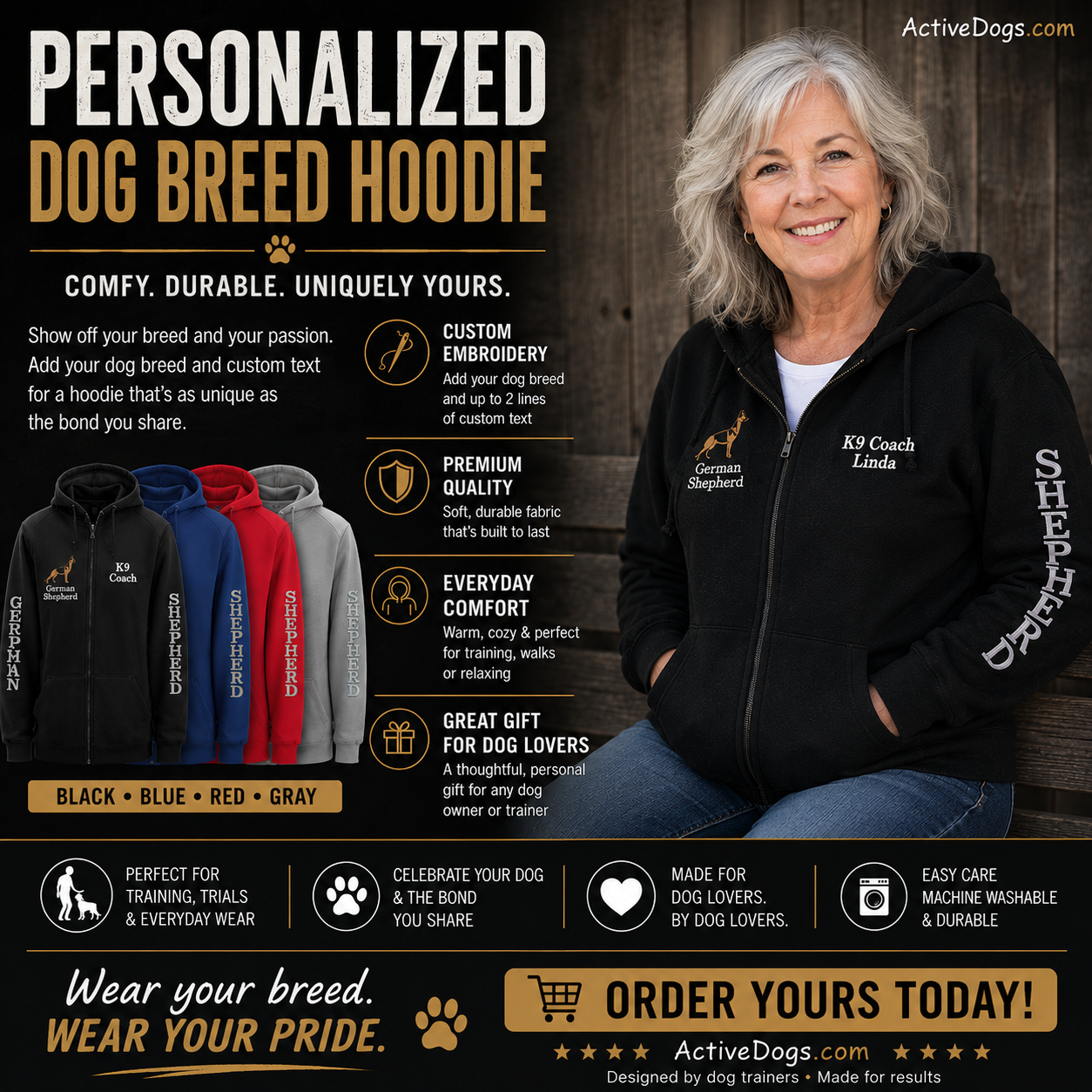 Dog breed sweatshirt with name