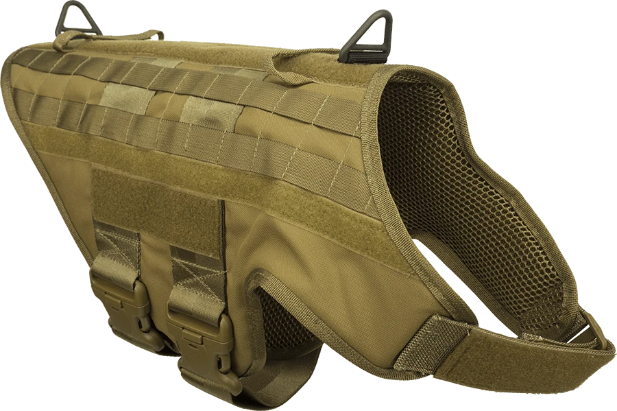 Police dog vest with hook-and-loop identification panels
