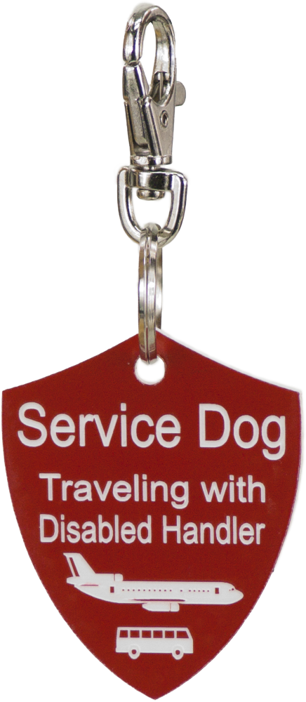 Service dog tag with trigger snap