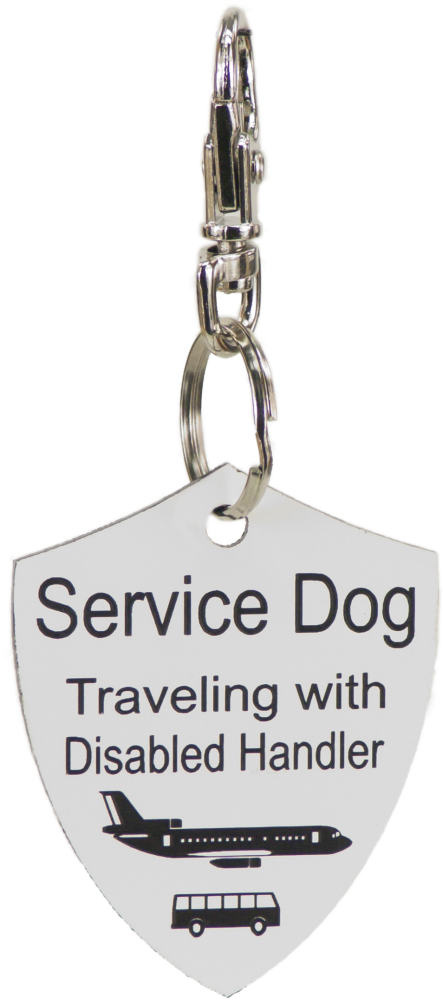 Service dog vest identification tag