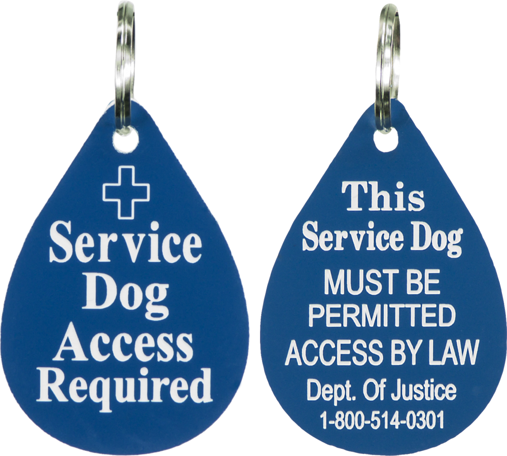 Teardrop service dog tag
