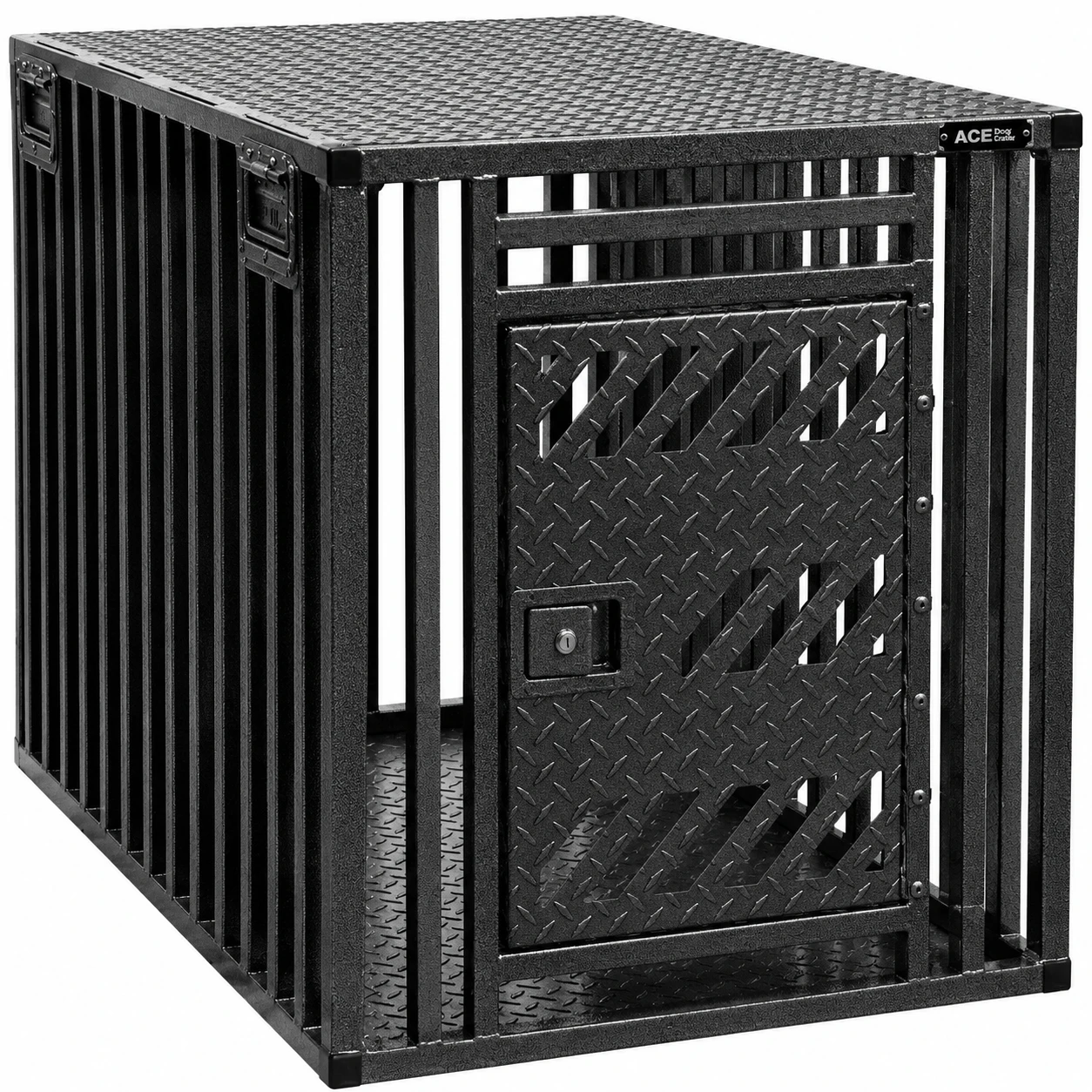 Powder coated full vent aluminum dog crate