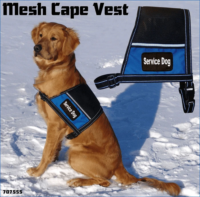 Service Dog cape with hook-and-loop pocket closure