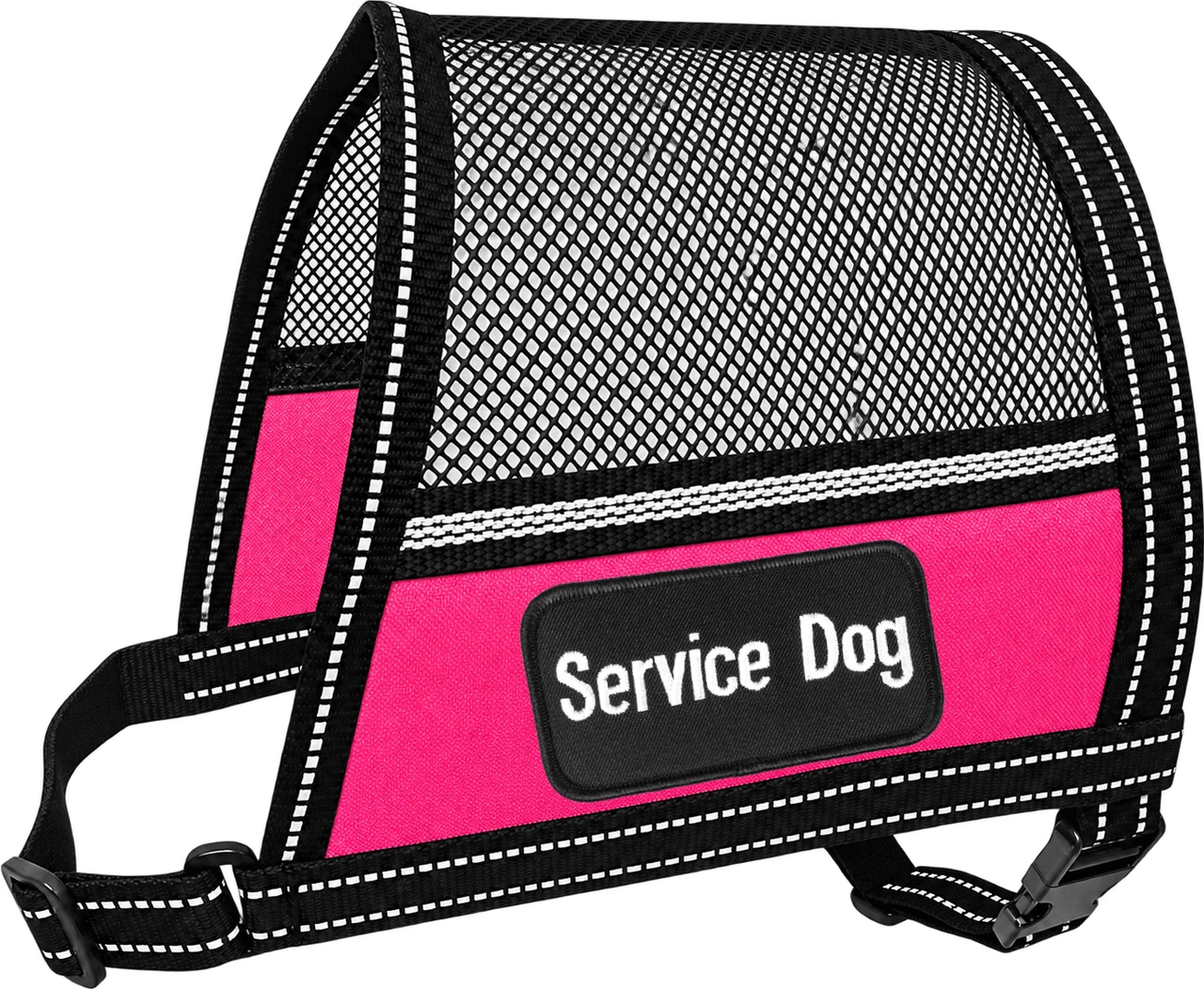 Mesh Service Dog Cape Vest with clear storage pocket