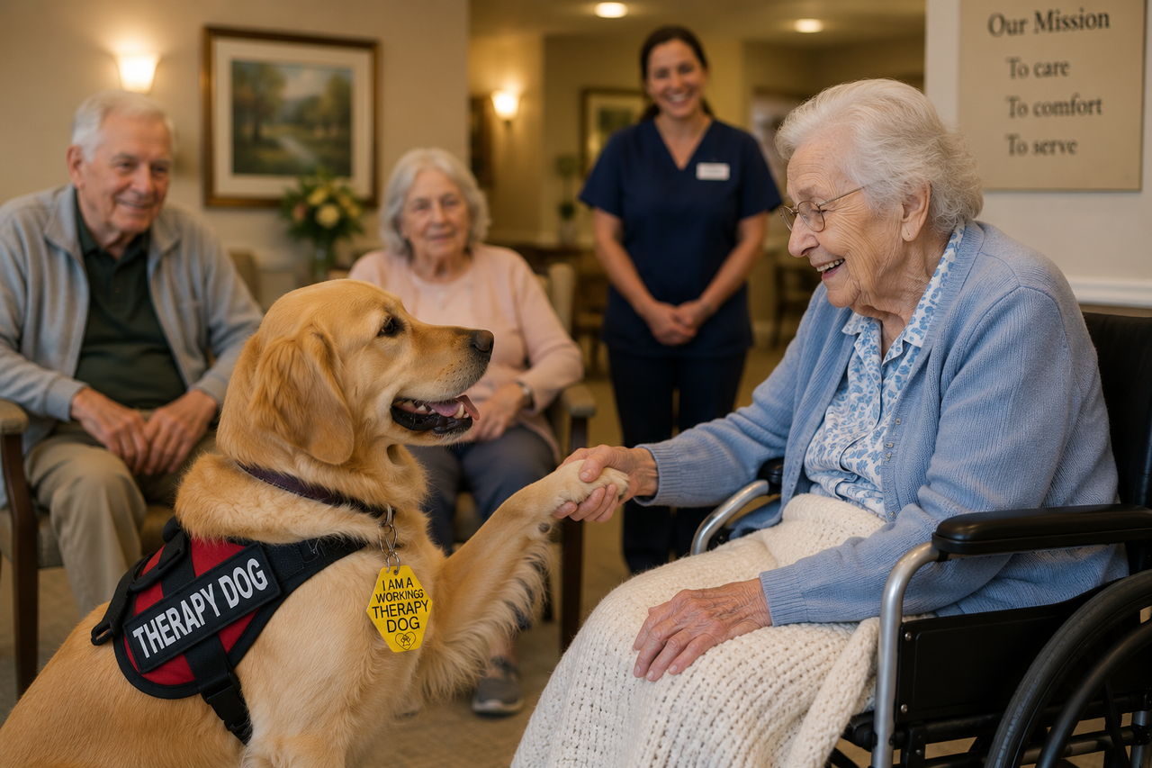 Therapy dog visitation tag