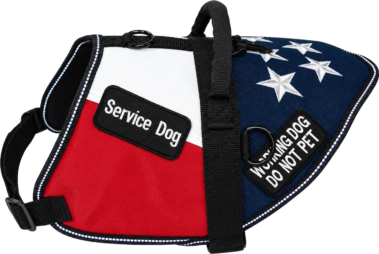 American Flag Embroidered Dog Vest