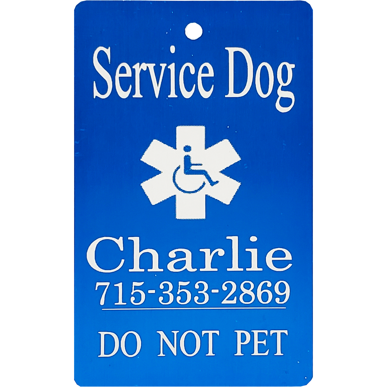 Custom service dog badge with ADA information