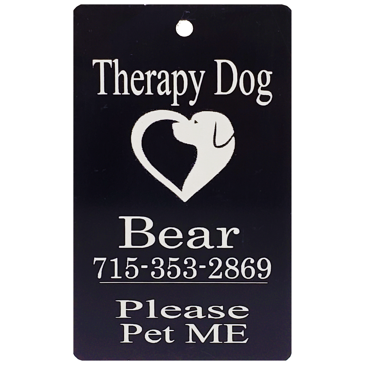 Laser engraved service dog badge