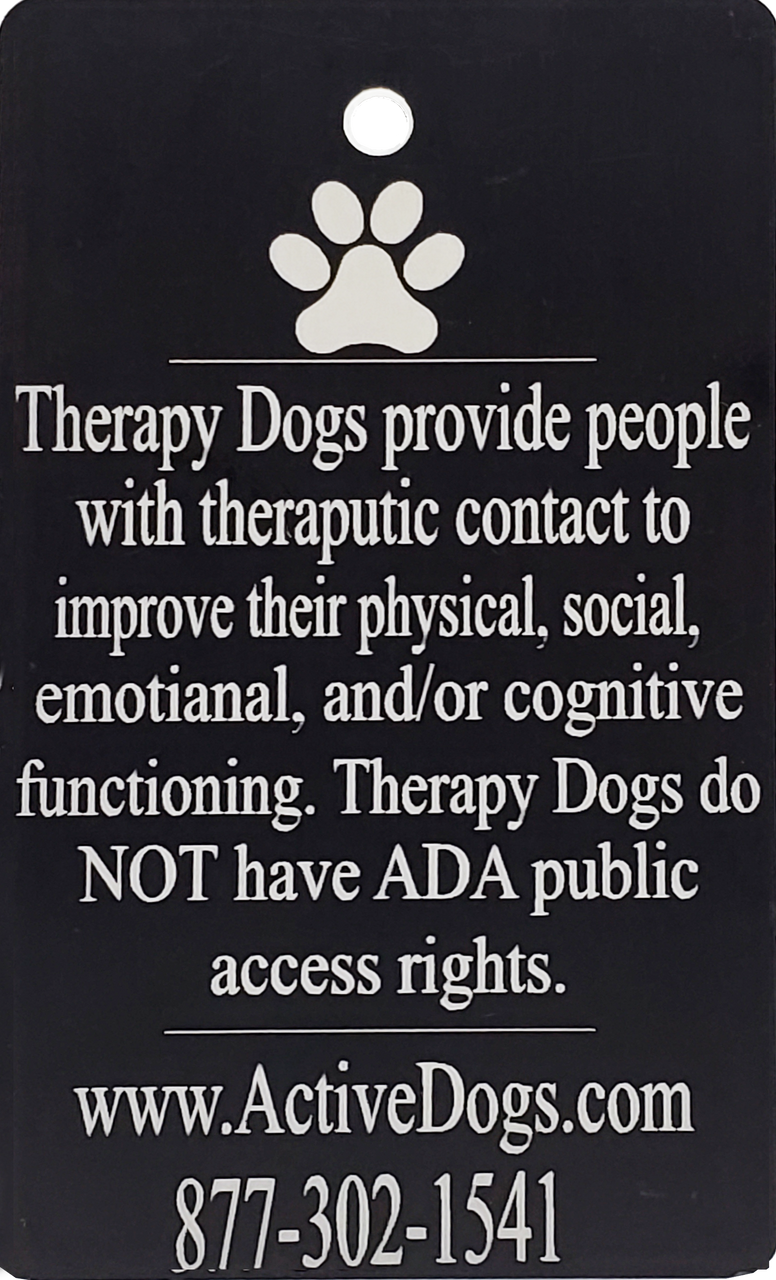 ActiveDogs custom therapy dog badge