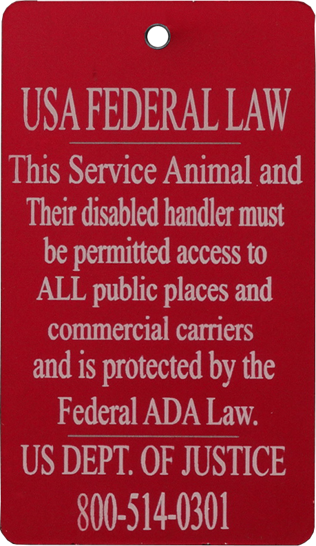 Service dog aluminum badge