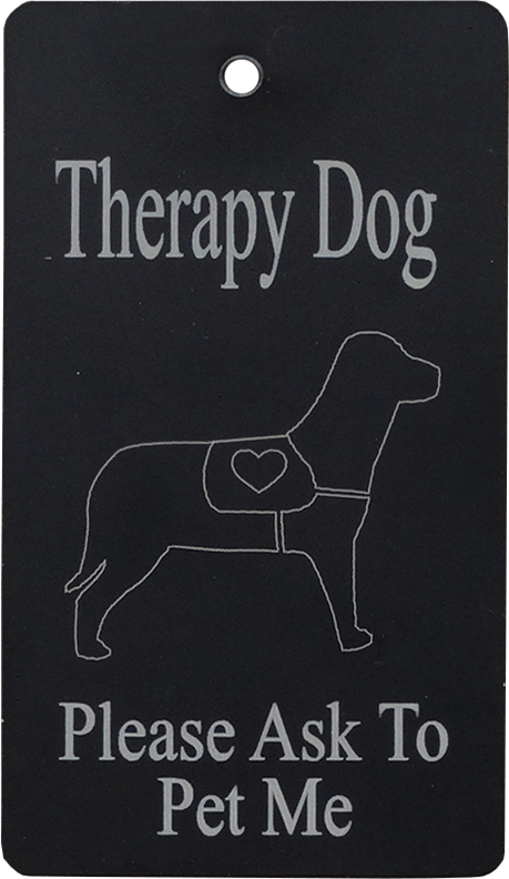 Therapy dog aluminum badge
