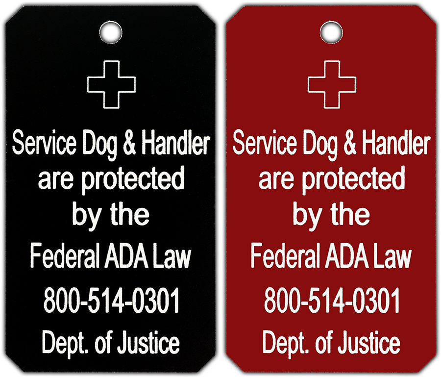Double-sided service dog identification tag