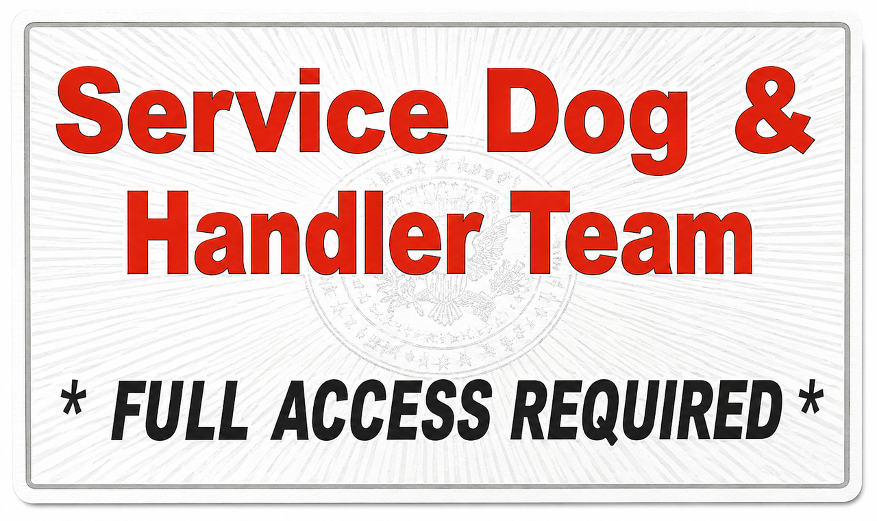 Service dog information cards