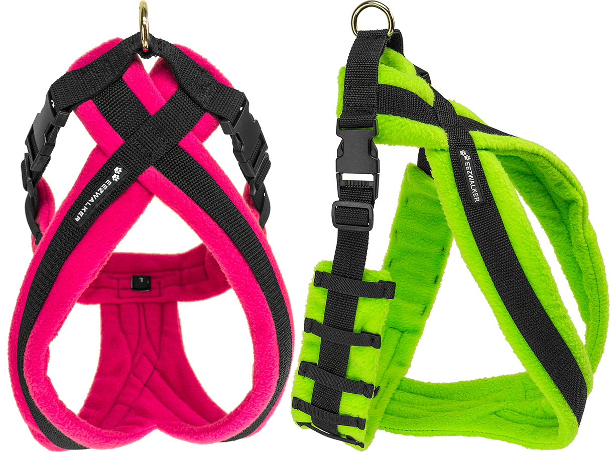 No pull fleece dog harness with soft padded lining