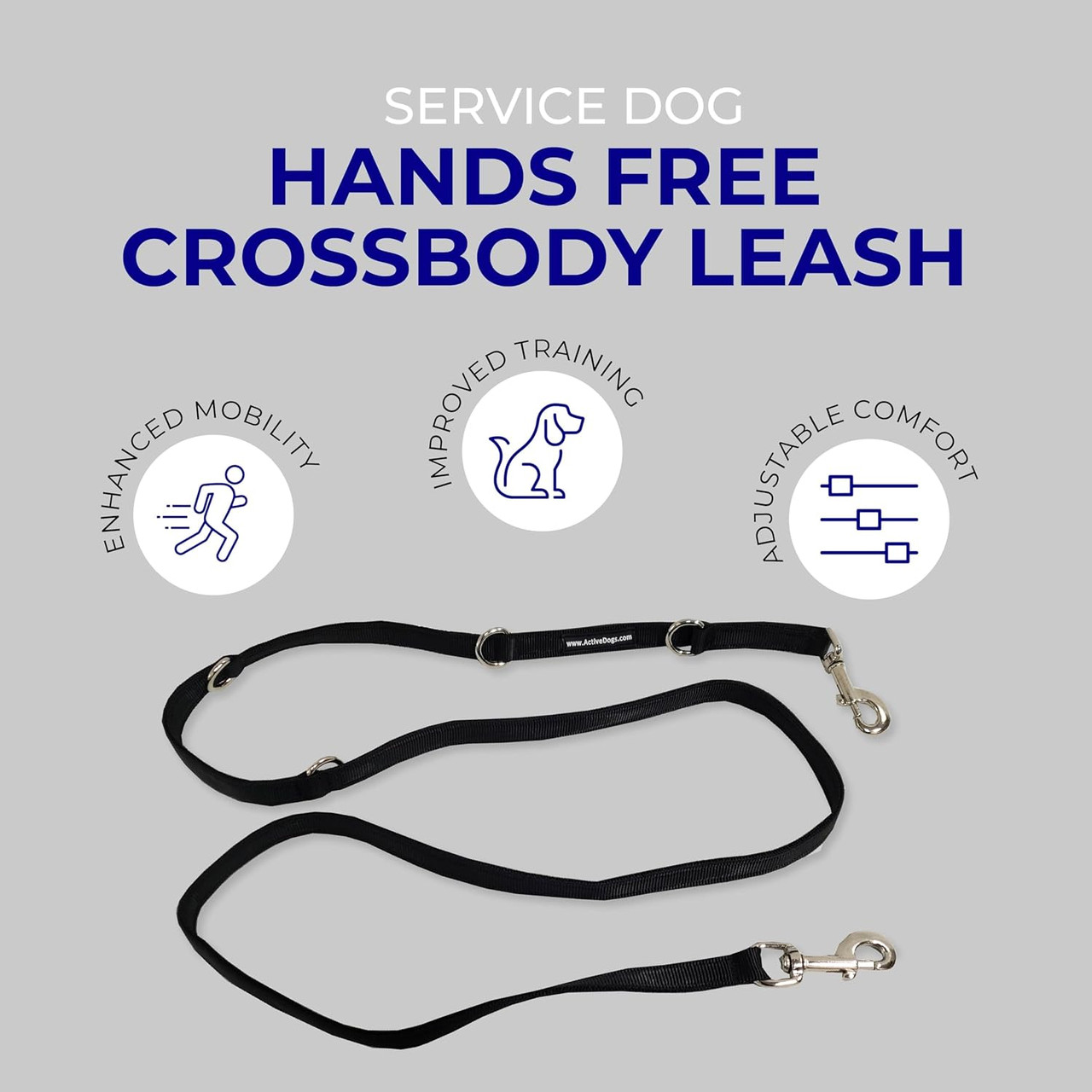 Hands free working dog leash for mobility and everyday use