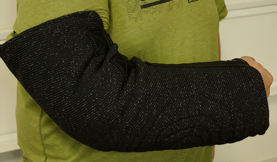 Working dog hidden bite sleeve with wrist strap