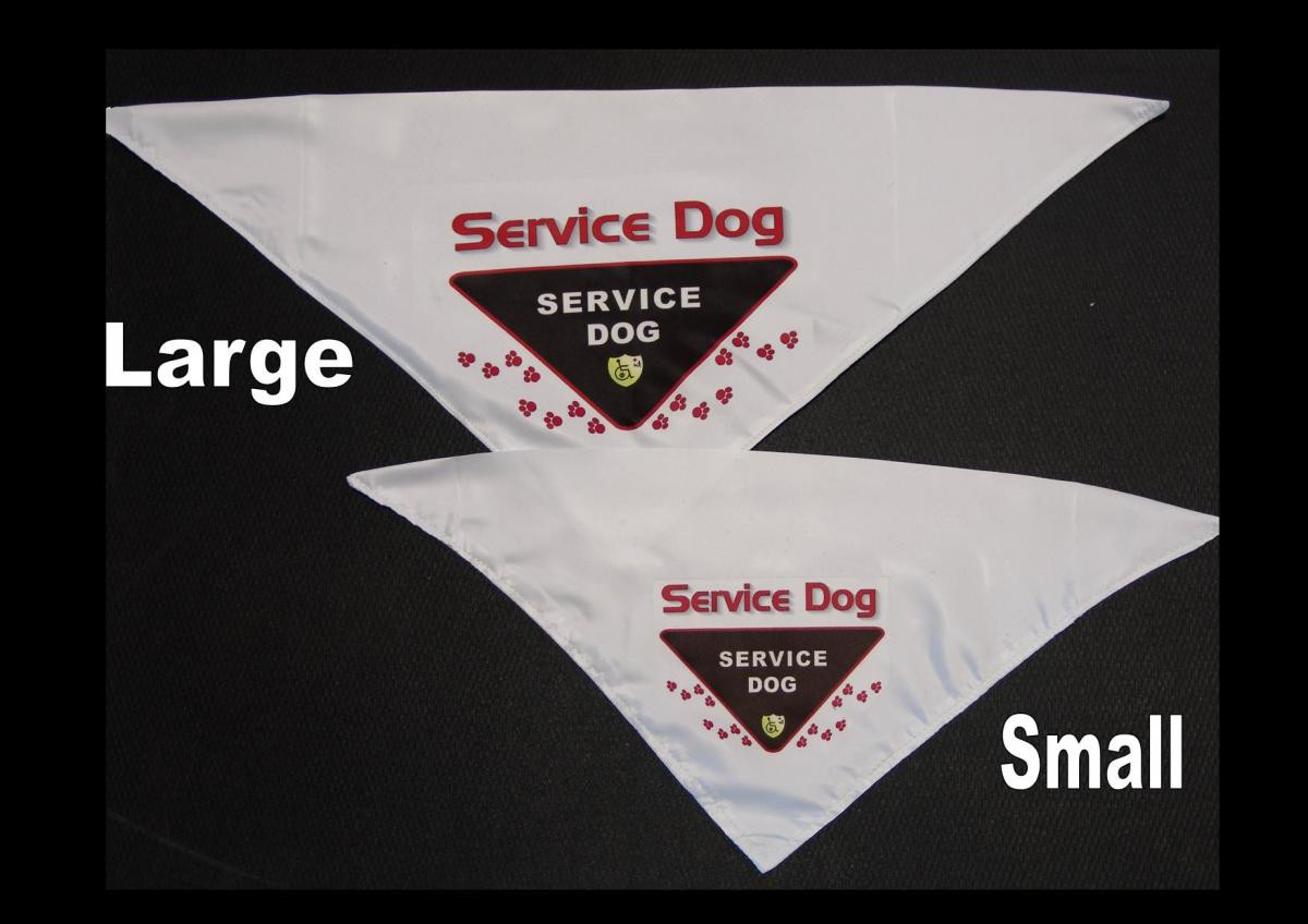 Large and Small Service Dog Bandana