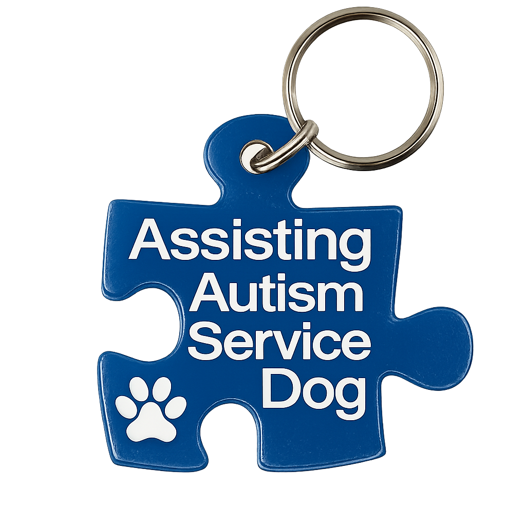 Autism service dog tag