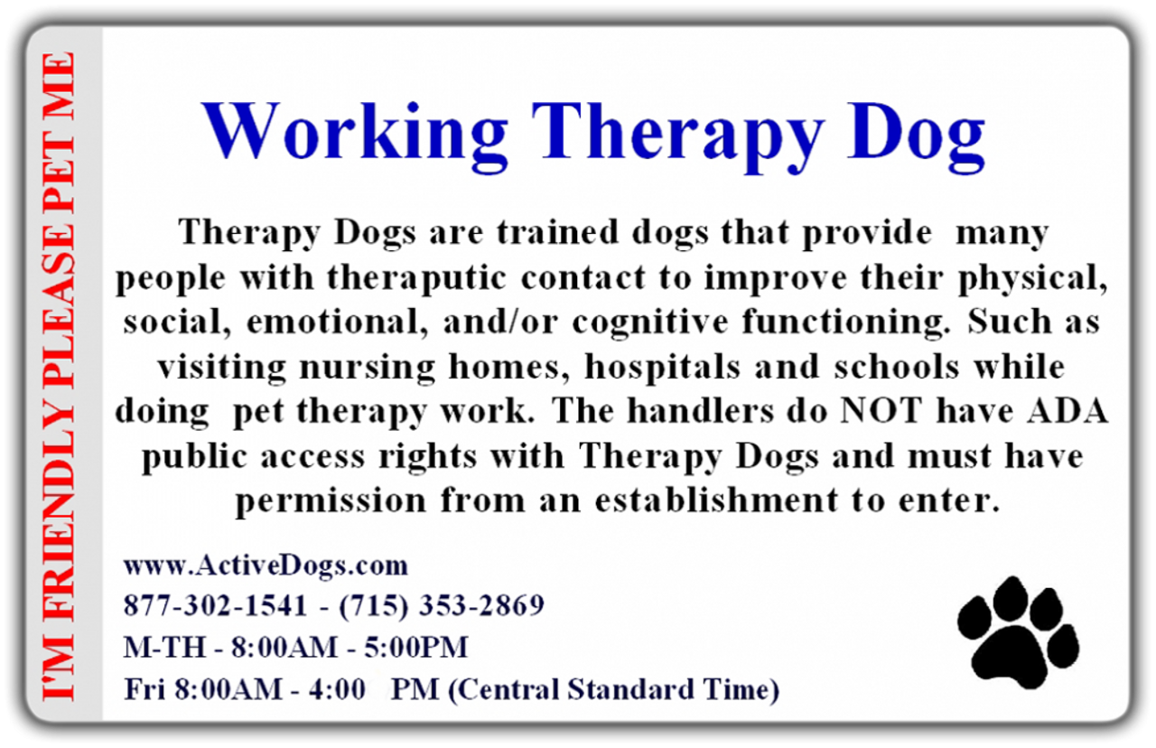 Therapy Dog Registry ID Card