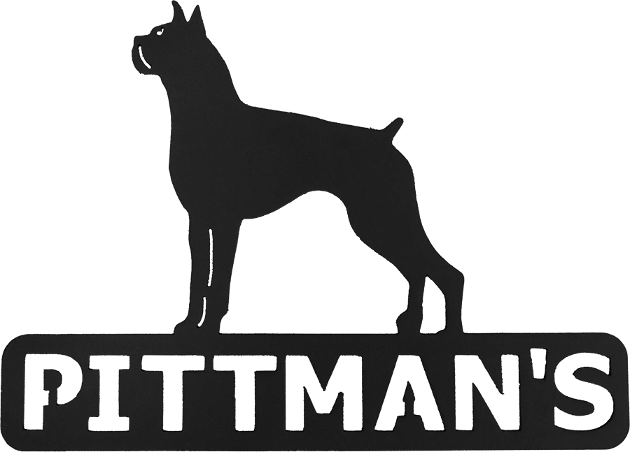 Personalized dog breed metal name sign