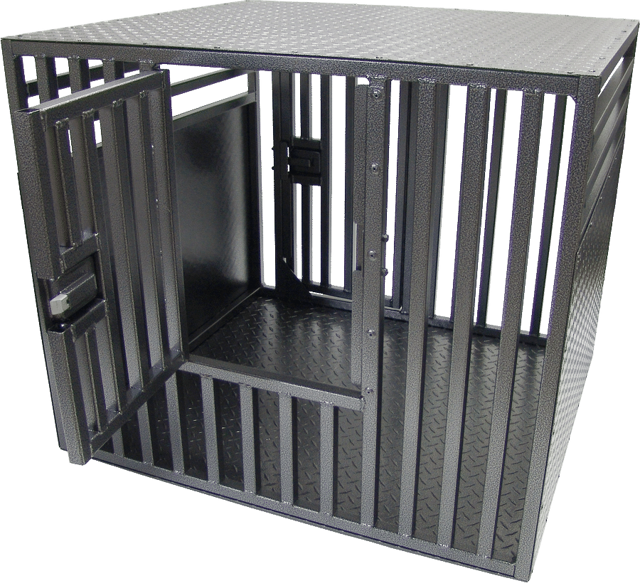 Powder coated travel dog crate